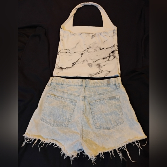 For All Mankind Shorts Size 29 With Express One Strap Marble Top Size M - Picture 3 of 10